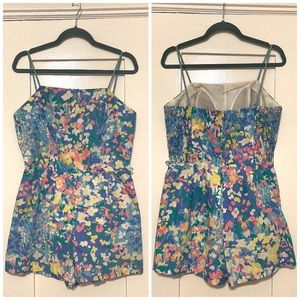 VTG 70s Seawaves Floral 1-Piece Cotton Swim Romper